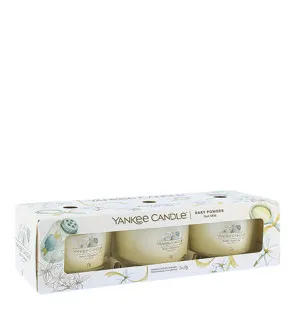Yankee Candle Baby Powder votiefkaars in glas 3 x 37 g