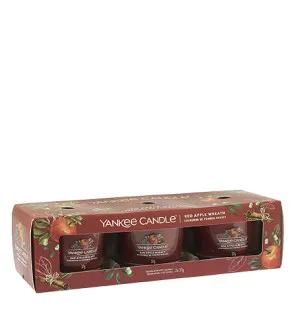Yankee Candle Red Apple Wreath votiefkaars in glas 3 x 37 g