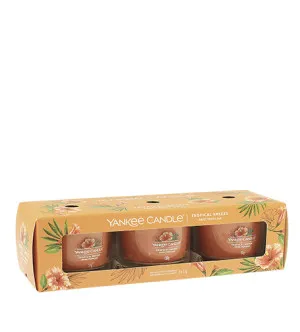 Yankee Candle Tropical Breeze votiefkaars in glas 3 x 37 g