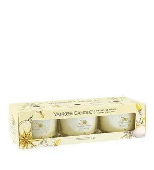 Yankee Candle Twinkling Lights votiefkaars in glas 3 x 37 g
