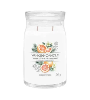 Yankee Candle White Spruce & Grapefruit signature kaars groot 567 g