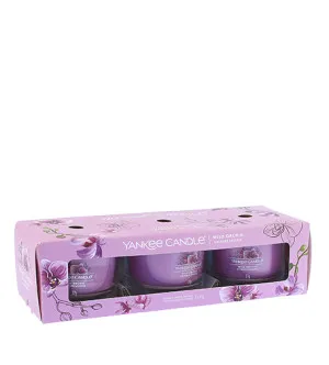 Yankee Candle Wild Orchid votiefkaars in glas 3 x 37 g