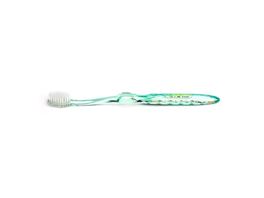 Nano-b Groene tandenborstel met roze tandenborstel - medium