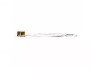 Nano-b Tandenborstel met goud en actieve kool doorschijnend - medium