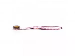 Nano-b Tandenborstel met goud en actieve kool roze - medium