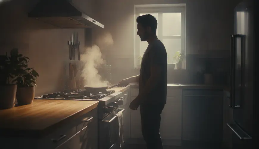 Aerosolverontreiniging van het interieur ontstaat ook tijdens het koken