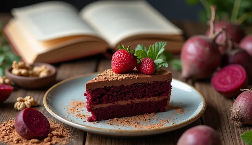 Rode bietencake als een gezondere keuze voor uw dessert