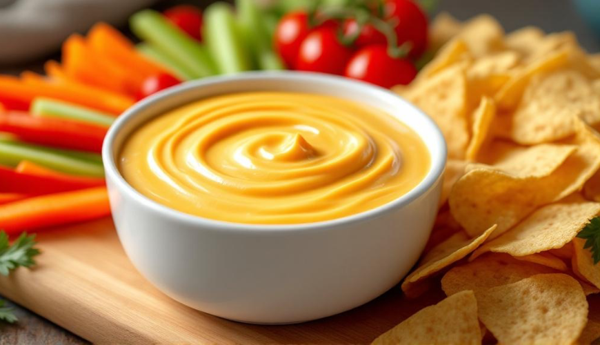 Een eenvoudige cheddar dip die je gemakkelijk thuis kunt maken