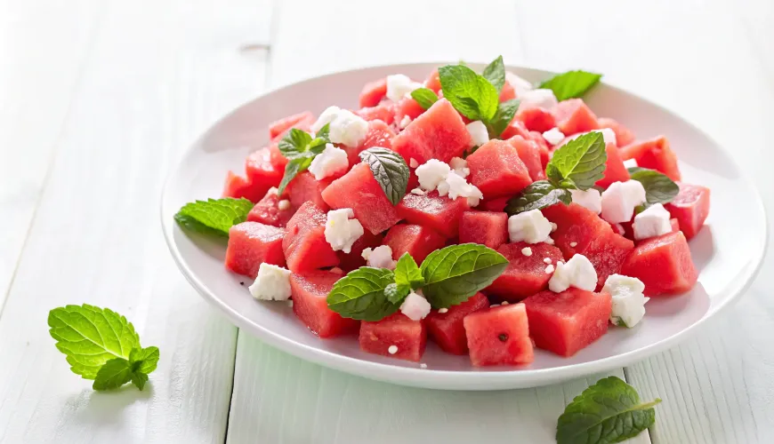 Een frisse meloensalade is geweldig voor elke gelegenheid