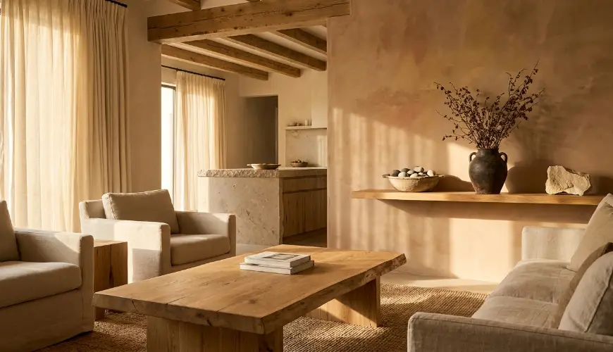 Naturalistisch home staging zet in op steen en hout