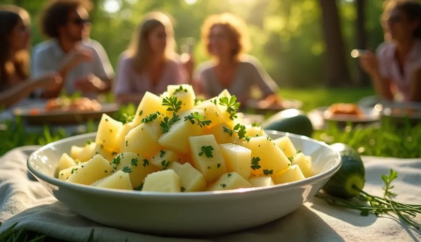 Ontdek hoe je Oostenrijkse aardappelsalade met komkommer maakt