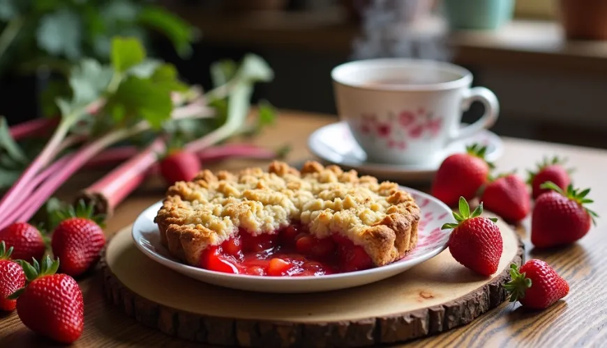 Ontdek de magie van rabarbertaart met aardbeien