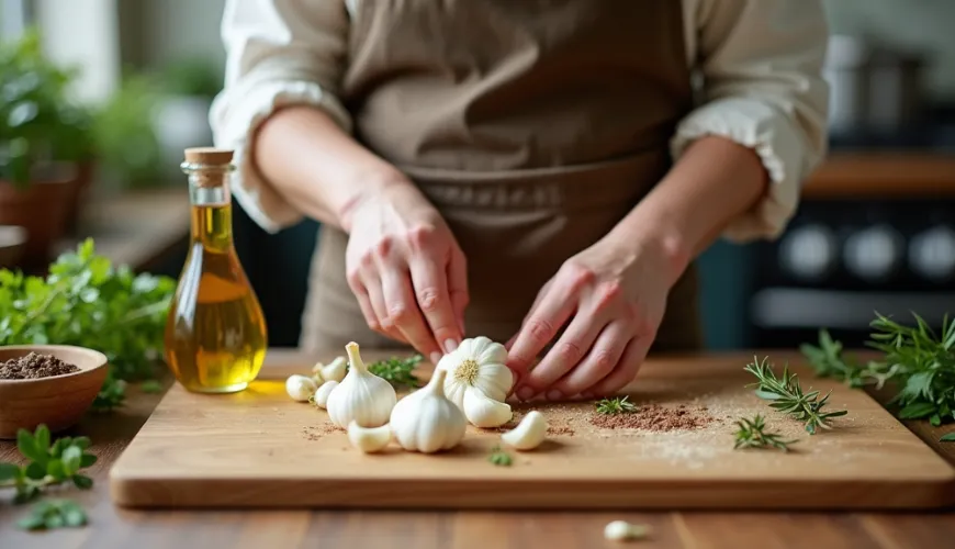 Het bereiden van ingelegde knoflook in olie is eenvoudig en kan door iedereen worden gedaan.