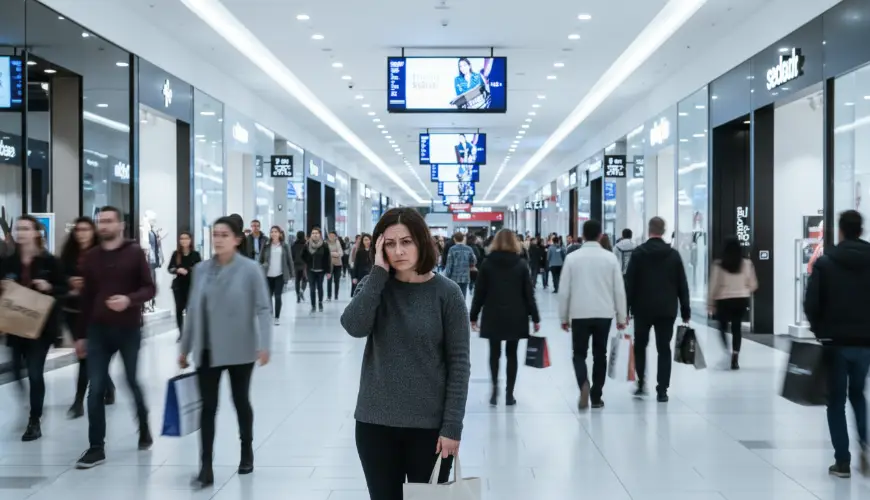 Waarom een winkelcentrum angst opwekt en de zintuigen overbelast