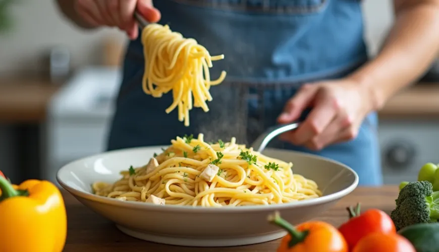 Snelle en gezonde pasta met tofu voor het hele gezin
