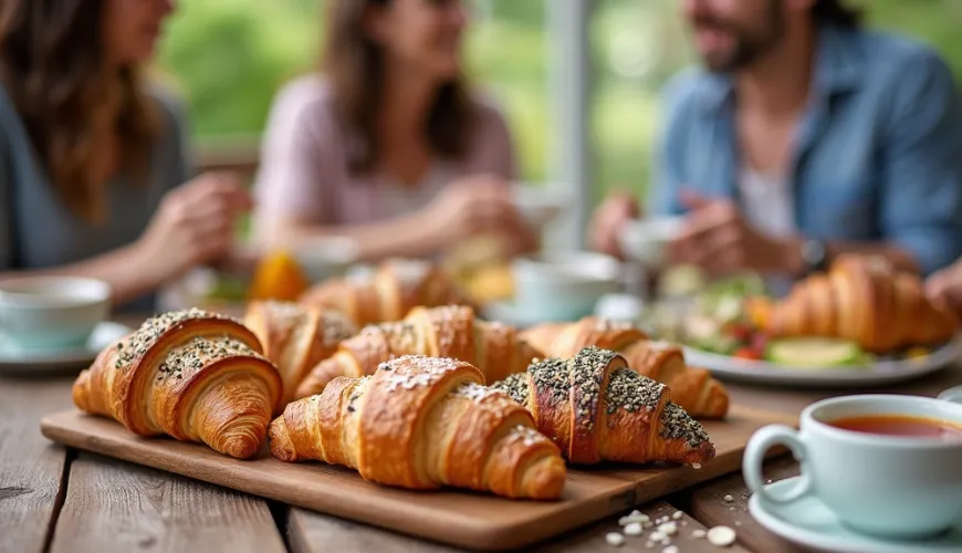 Hartige croissants van bladerdeeg die uw smaakpapillen zullen betoveren