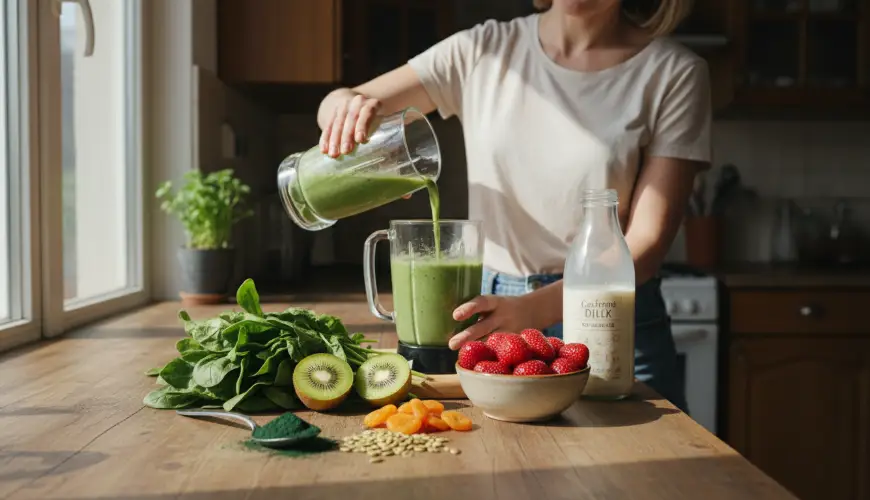 Smoothie voor vrouwen die lijden aan vermoeidheid en ijzertekort