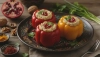 Gevulde paprika's volgens een Georgisch recept met walnoten