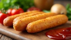 Corndog een trendy gerecht op de thuis tafel voor feesten en picknicks