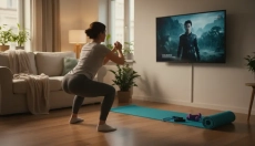 Oefenen voor de televisie helpt u fit te blijven zonder sportschool