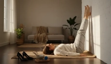 Yogaposities voor verlichting van de voeten na een dag op hakken