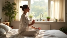 Het lymfestelsel ontwaakt 's ochtends langzamer, daarom helpen een paar zachte oefeningen en ademhal