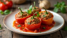 Ontdek de magie van gevulde paprika's met gehakt gebakken in de oven