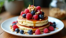 Yoghurtpannenkoeken zonder melk zijn smakelijk en eenvoudig te bereiden.