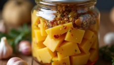 Recept voor ingelegde kazen die uw gasten op de bruiloft zullen betoveren