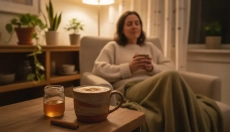 Avondlijke rooibos latte cafeïnevrij voor een rustige slaap en welzijn