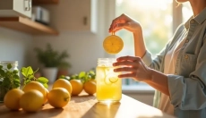 Water met citroen 's avonds helpt bij detoxificatie en beter slapen.