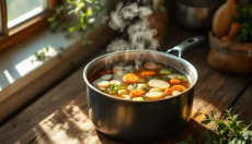 Bouillon heeft voordelen die u zult waarderen wanneer u het thuis op een eerlijke manier bereidt.