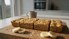 Gebakken havermoutrepen met banaan verzadigen je tot de lunch