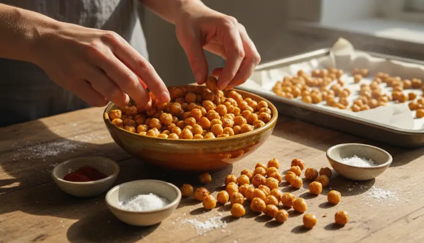Vyzkoušejte gebakken kikkererwten als knapperige snack