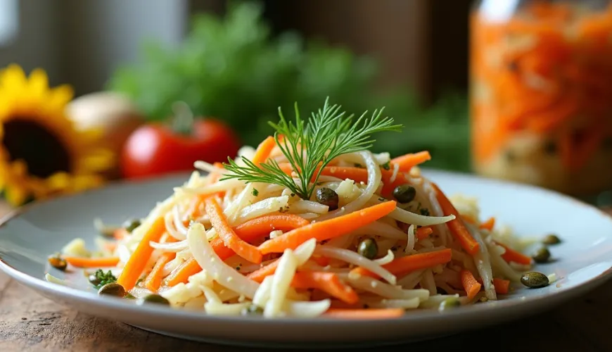 Gezond eten binnen handbereik met een vitaminesalade van zuurkool