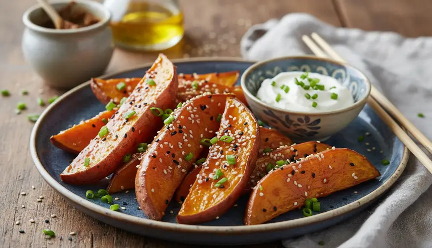 Probeer miso-geglazuurde zoete aardappelen als bijgerecht