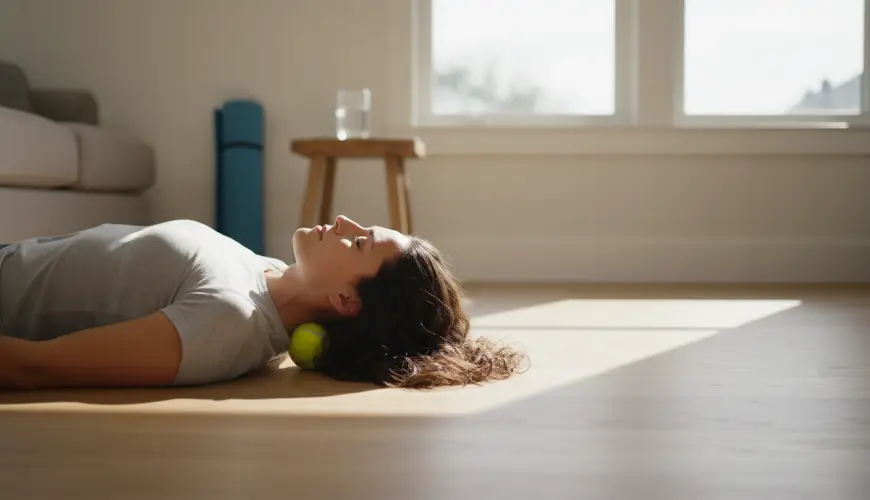 Probeer nekontspanning met een tennisbal